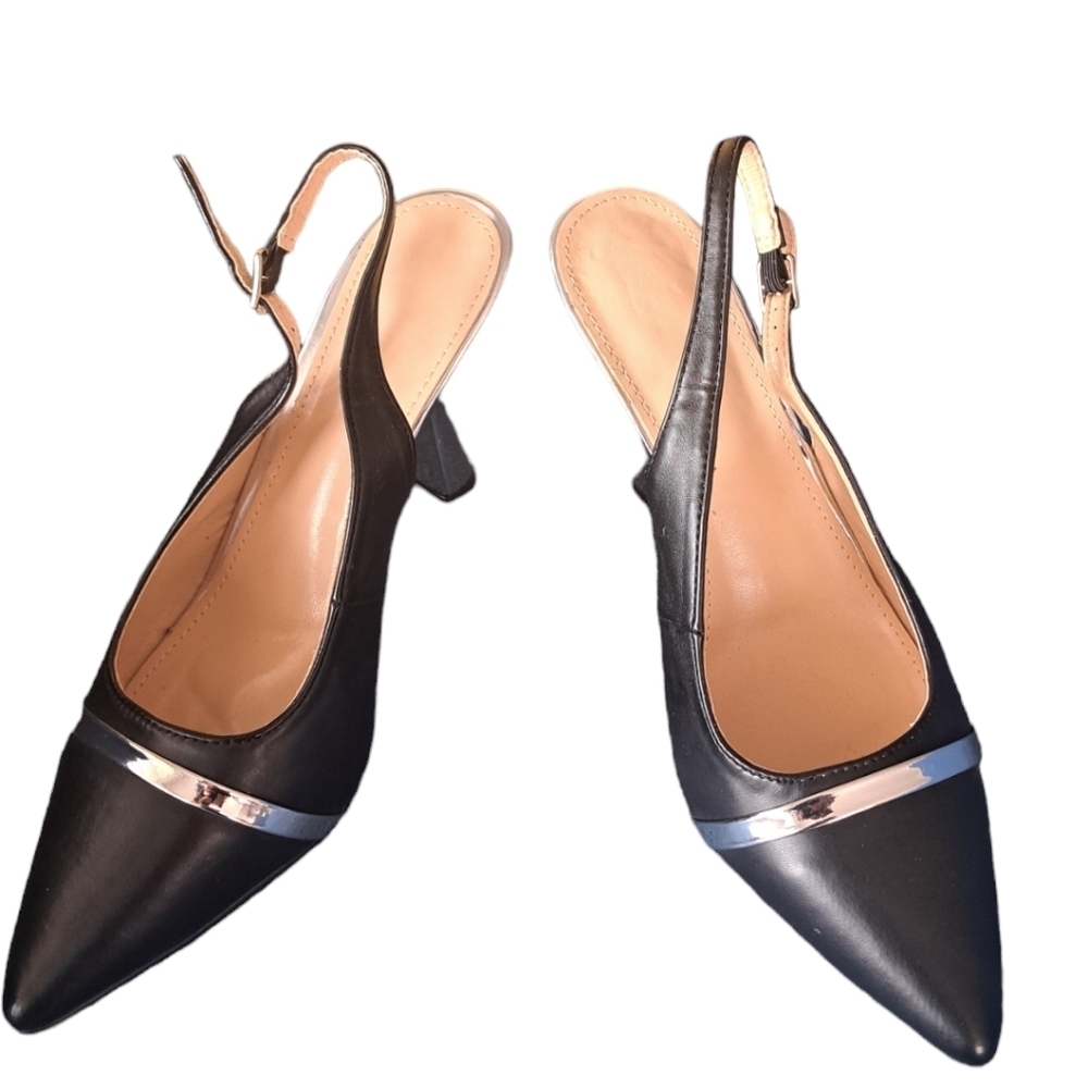 Frank Mully Women's Slingback shoes Closed Pointed Toe Formal PROM Wedding 7.5